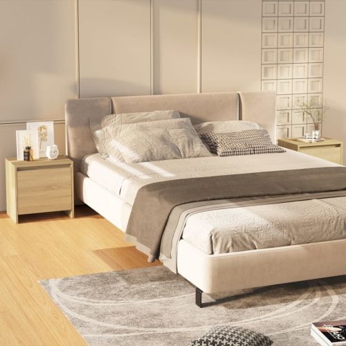 Нощни шкафчета, 2 бр, дъб сонома, 45x34x44,5 см, ПДЧ