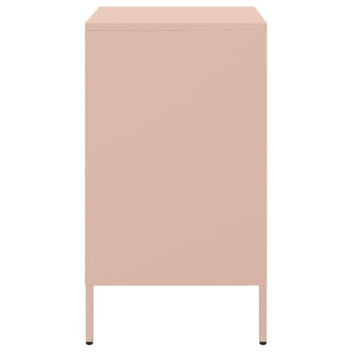 Нощно шкафче, розово, 36x39x68 см, стомана