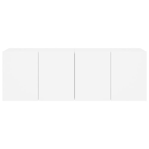 ТВ шкафове за стенен монтаж, 2 бр, бели, 60x30x41 см