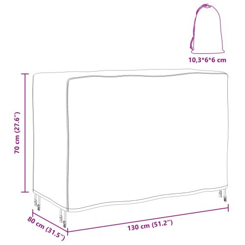 Покривало за градински мебели Черно 130 x 80 x 70 см 600D