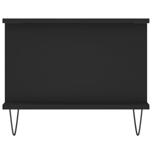 Маса за кафе, черна, 90x50x40 см, инженерно дърво