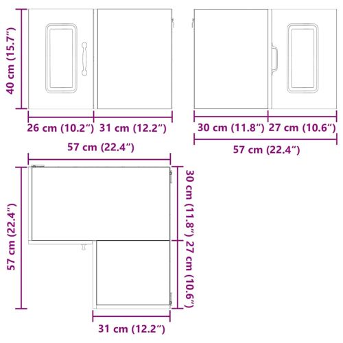 Кухненски шкаф Циментено сиво 57 x 57 x 40 см Инженерно дърво