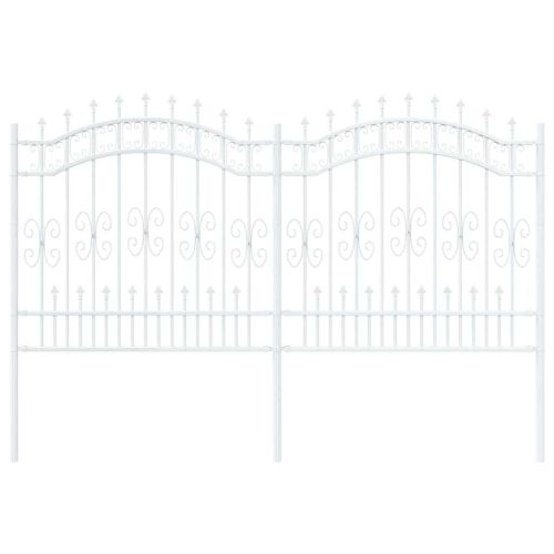 Градска ограда Бяло 165 cm Прахово покритие стомана