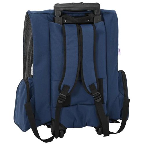 Количка за домашни любимци 3 в 1, дизайн, синя, 48x32x(57-106) см, оксфордски плат