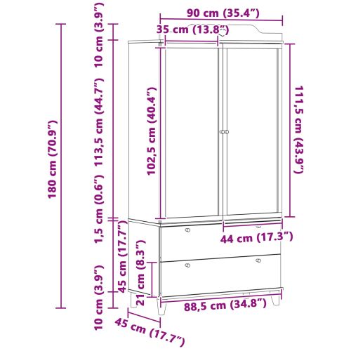 Дъска за записки Гардероб с рафт Сиво и бяло Инженерно дърво