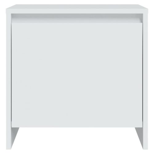 Нощни шкафчета, 2 бр, бели, 45x34x44,5 см, инженерно дърво