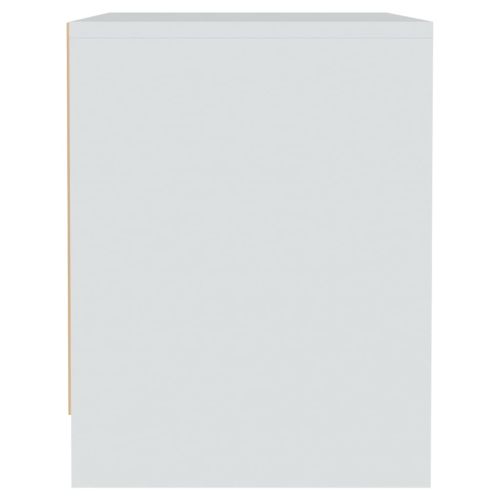 Нощни шкафчета, 2 бр, бели, 45x34x44,5 см, инженерно дърво