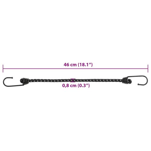 Ластични въжета със светлоотразителни ленти и куки 50 бр 46 см