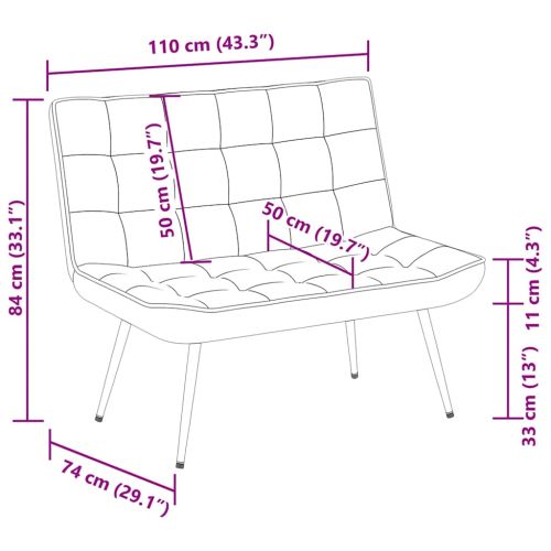Пейка, тъмносива, 110x74x84 см, кадифе