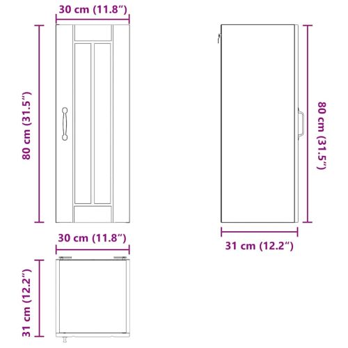 Горен кухненски шкаф Дъб 30 x 31 x 80 см Инженерно дърво