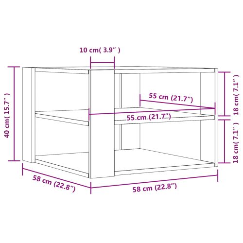 Масичка за кафе Черния дъб 59.5 x 59.5 x 40 см Инженерно дърво