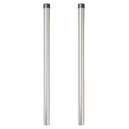 Оградни стълбове 2 pcs Сребрист 60 cm Прахово покритие стомана