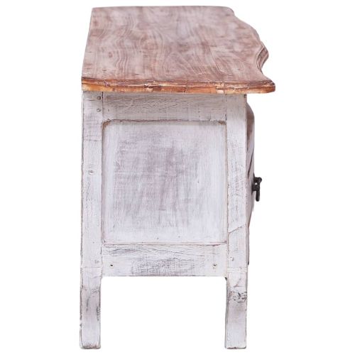 ТВ шкаф, 120x30x40 см, бял, махагоново дърво масив