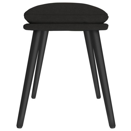 Табуретка, черна, 45x29,5x35 см, текстил