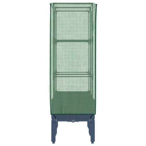 Повдигнато легло с оранжерия калъф, ратанов вид, 80x40x140 см