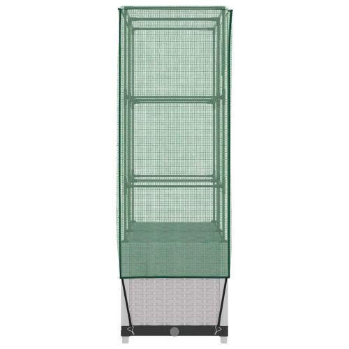 Повдигнато легло с оранжерия калъф, ратанов вид, 80x40x138 см