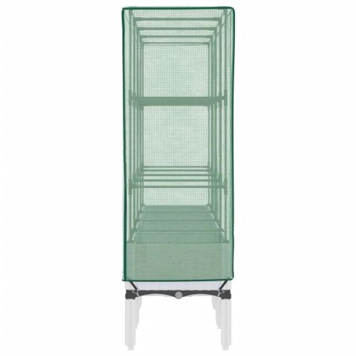 Повдигнато легло с оранжерия калъф, ратанов вид, 160x40x140 см