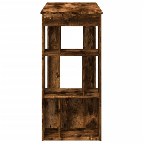 Бар маса с рафтове опушен дъб 102x50x103,5 см инженерно дърво