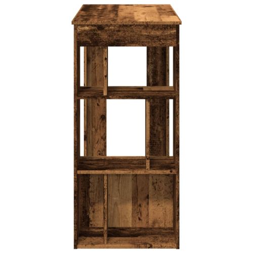 Бар маса с рафтове старо дърво 102x50x103,5 см инженерно дърво