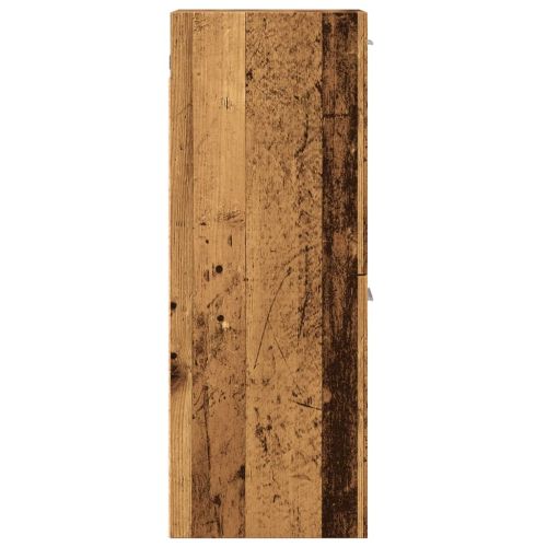 Висящ шкаф за баня, старо дърво, 30x30x80 см, инженерно дърво