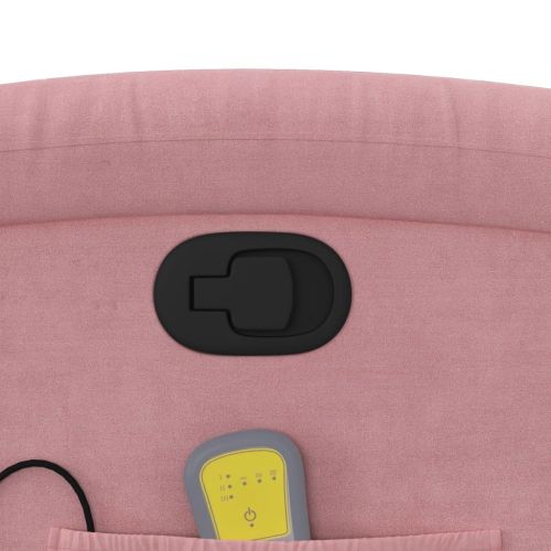 Изправящ масажен реклайнер стол, розова, кадифе