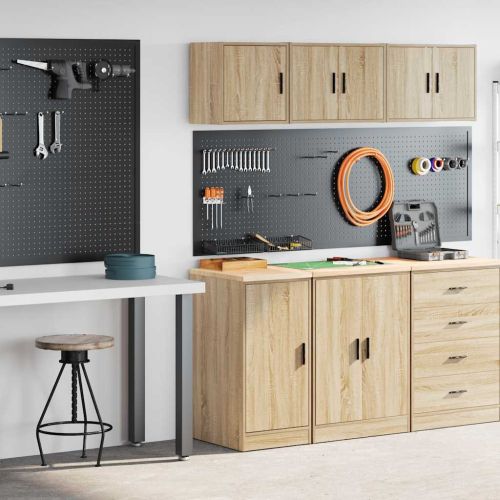 гаражни шкафове, 2 бр, сонома дъб, инженерно дърво