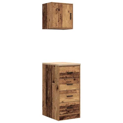 гаражни шкафове, 2 бр, старо дърво инженерно дърво