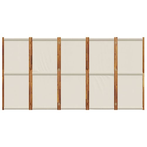 Параван за стая, 5 панела, светлосив, 350x180 cм