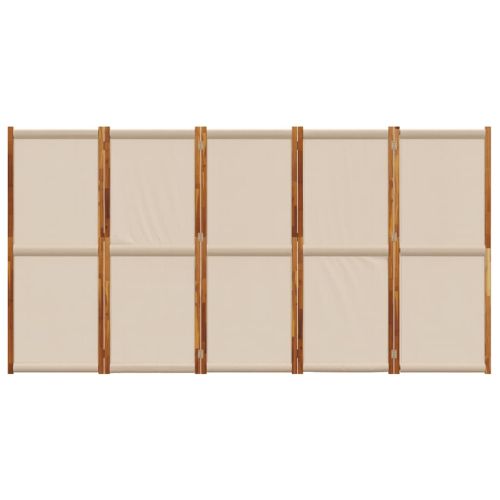 Параван за стая, 5 панела, таупе, 350x180 см