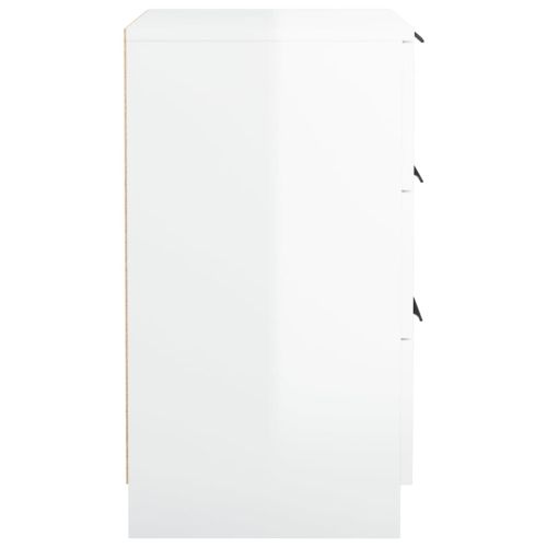 Нощни шкафчета, 2 бр, бял гланц, 40x36x65 см