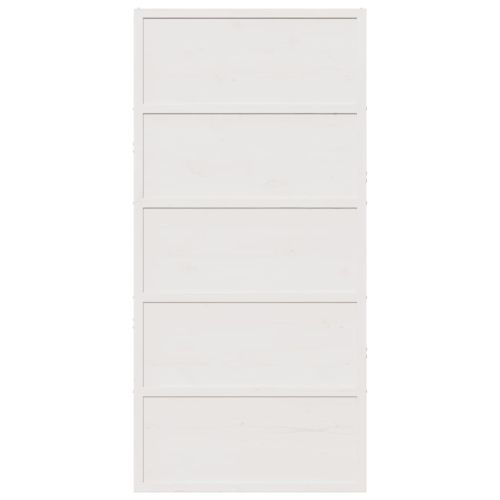 Плъзгаща се врата бяла 100x208 см масивно борово дърво