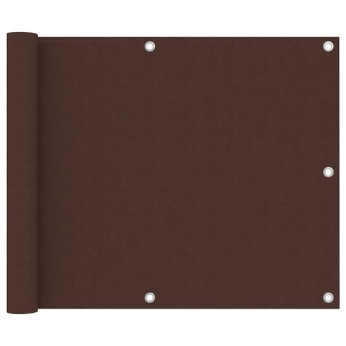 Балконски параван, кафяв, 75x400 см, оксфорд плат