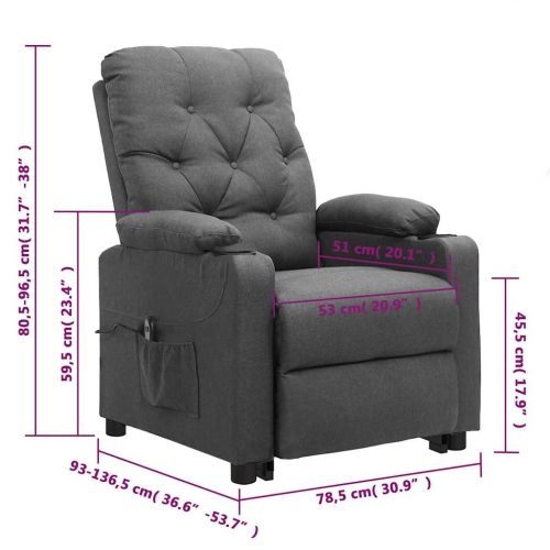 Изправящ стол, светлосив, текстил