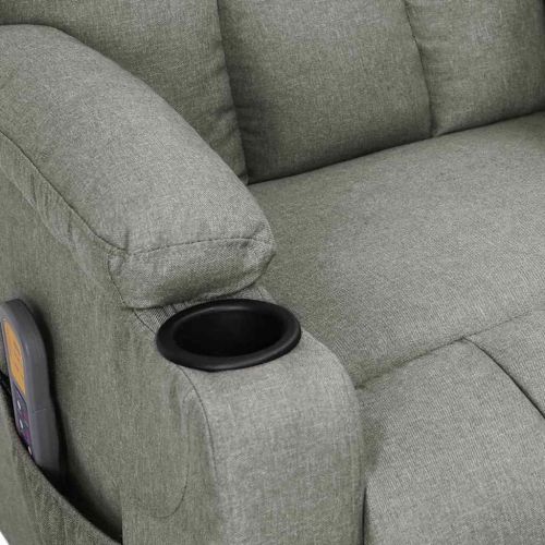 Електрически масажен стол, светлосив, текстил