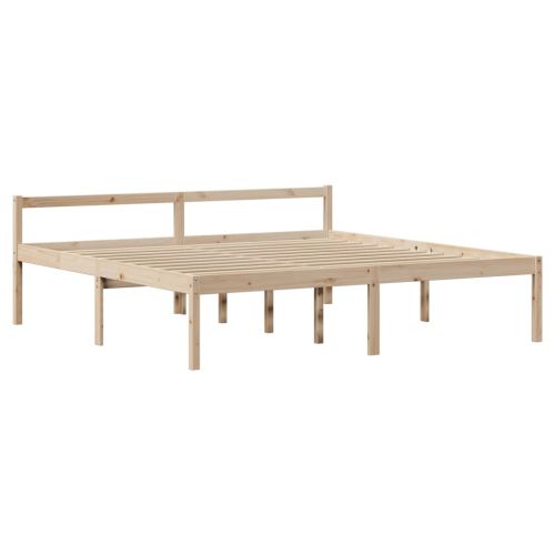 Легло за възрастни с табла, 200x200 см, борово дърво масив