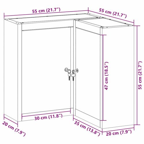 Шкаф за инструменти с рафт Черно и сиво 55 x 55 x 55 см