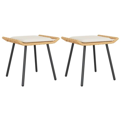 Градински стол 2 pcs Кафяво 50 x 40 x 45 см Полиестер