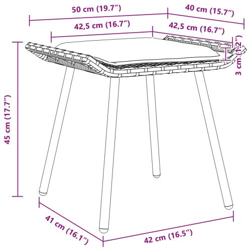 Градински стол 2 pcs Кафяво 50 x 40 x 45 см Полиестер
