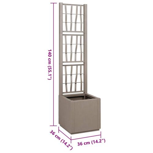 Градинска саксия Сив 36 x 36 x 140 см Полипропилен