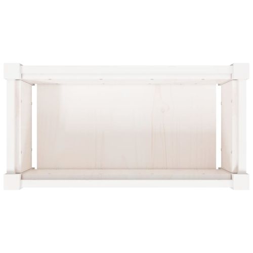 Градински сандъци, 2 бр, бели, борово дърво масив