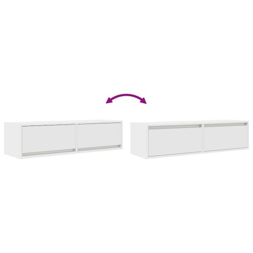 ТВ шкаф с чекмедже Бяло 100 x 31 x 25.5 см Инженерно дърво