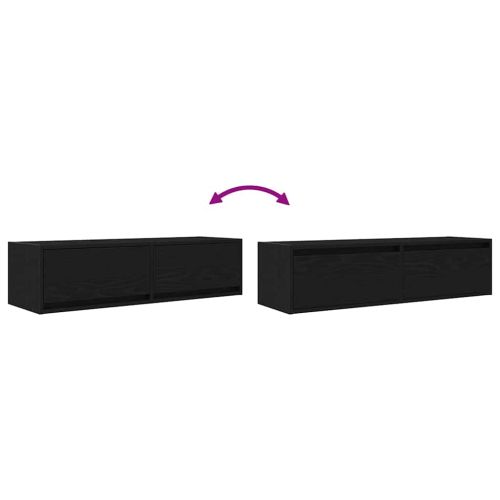 ТВ шкаф с чекмедже Черен дъб 100 x 31 x 25.5 см Инженерно дърво