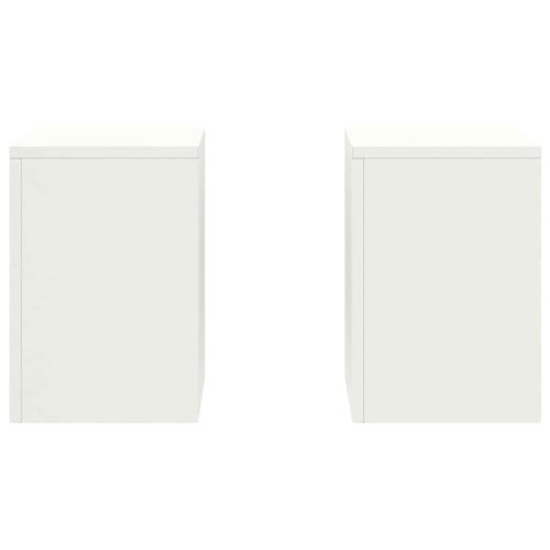 Стойка за растения 2 pcs Бяло 24 x 24 x 35 см Стомана