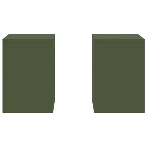 Стойка за растения 2 pcs Маслиненозелен 24 x 24 x 35 см Стомана