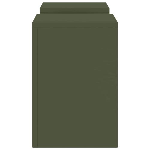 Стойка за растения 2 pcs Маслиненозелен 24 x 24 x 35 см Стомана