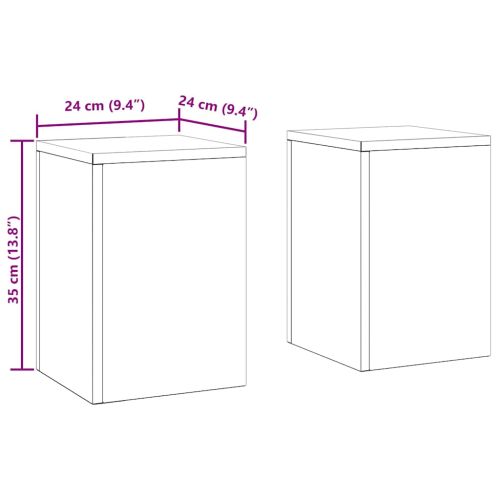 Стойка за растения 2 pcs Маслиненозелен 24 x 24 x 35 см Стомана