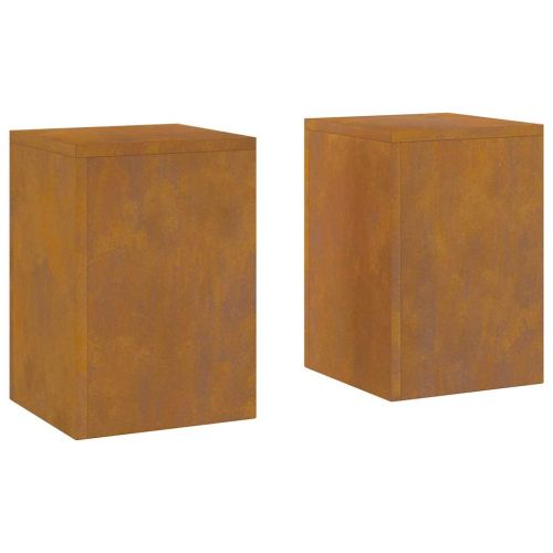 Стойка за растения 2 pcs Ръждясало 24 x 24 x 35 см