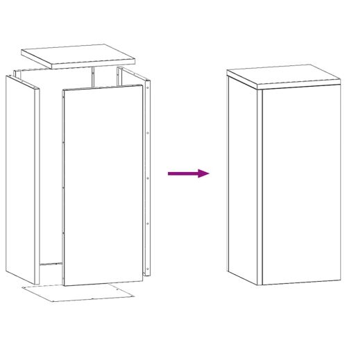 Стойка за растения 2 pcs Черно 24 x 24 x 55 см Стомана