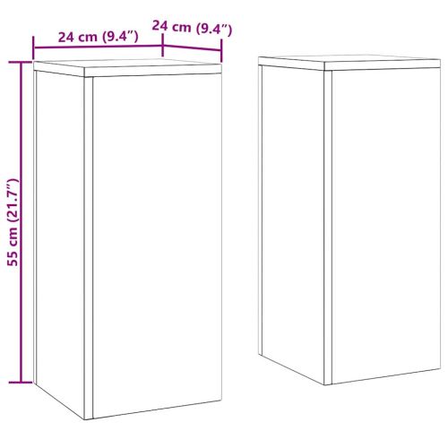 Стойка за растения 2 pcs Ръждясало 24 x 24 x 55 см