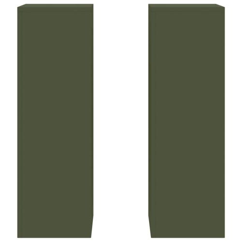 Стойка за растения 2 pcs Маслиненозелен 24 x 24 x 75 см Стомана